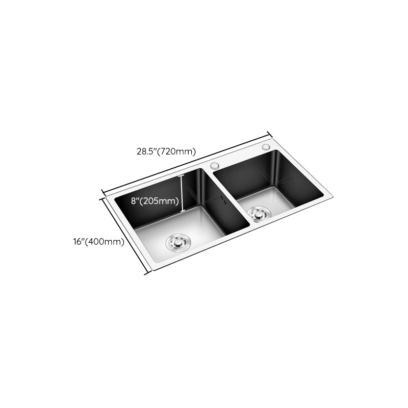 Modern Style Kitchen Sink Stainless Steel Drop-In Kitchen Double Sink