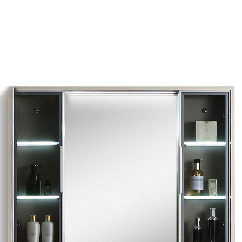 Contemporary Wooden Vanity Cabinet Mirror Bathroom Vanity Set with Storage Shelving
