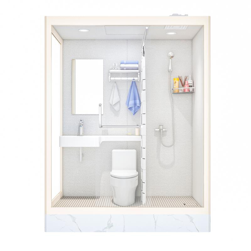 Linear Sliding Shower Enclosure Metal Framed Shower Enclosure in White