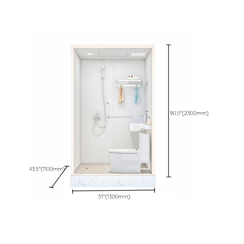 Linear Sliding Shower Enclosure Metal Framed Shower Enclosure in White