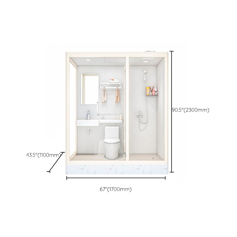 Linear Sliding Shower Enclosure Metal Framed Shower Enclosure in White