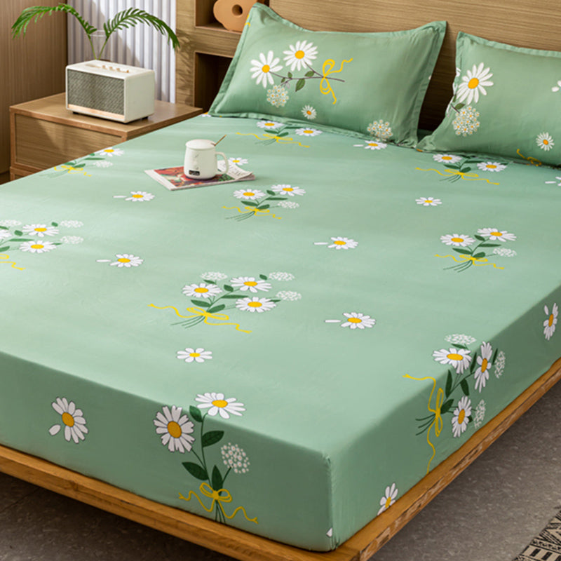 Fancy Cotton Sheet Sets 1-Piece Flower Pattern Wrinkle Resistant Bed Sheet