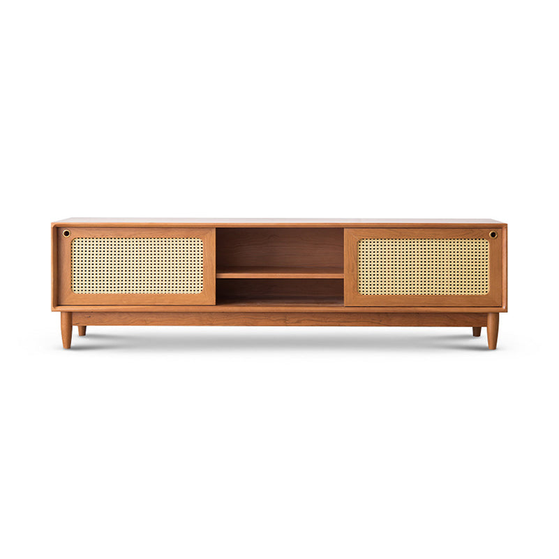 Scandinavian TV Media Console Solid Wood TV Console for Living Room