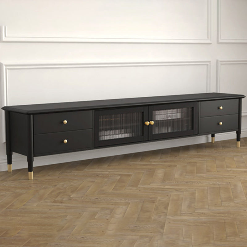 Solid Wood TV Media Stand Scandinavian Media Console with Drawers