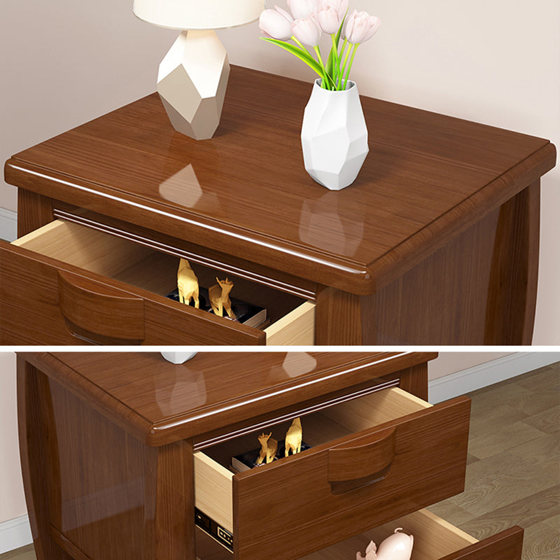 Solid Wood Accent Table Nightstand Modern Bedside Cabinet for Bedroom