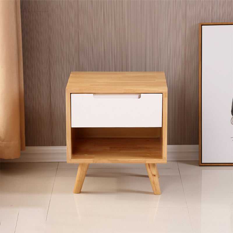 Modern Bedside Cabinet Solid Wood Bed Nightstand for Bedroom