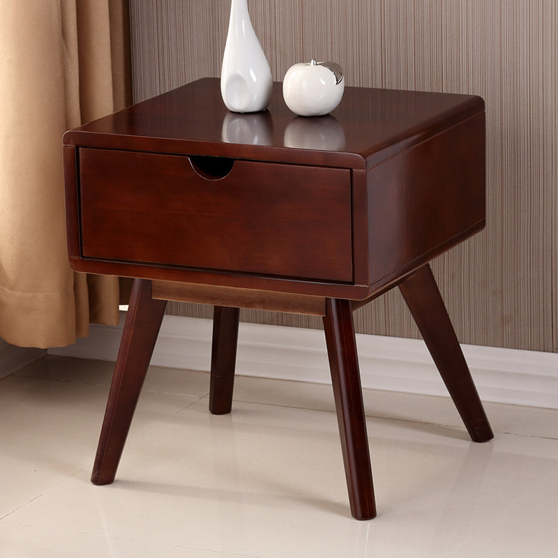 Modern Bedside Cabinet Solid Wood Bed Nightstand for Bedroom