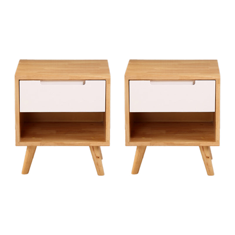 Modern Bedside Cabinet Solid Wood Bed Nightstand for Bedroom