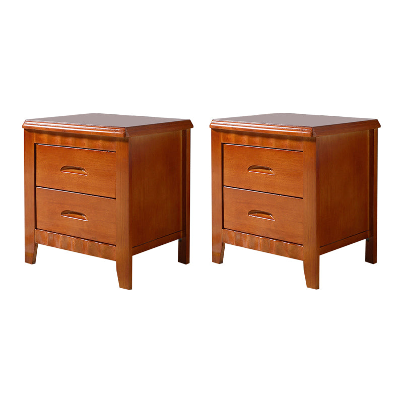 Modern Bed Nightstand Solid Wood Accent Table Nightstand with Drawers