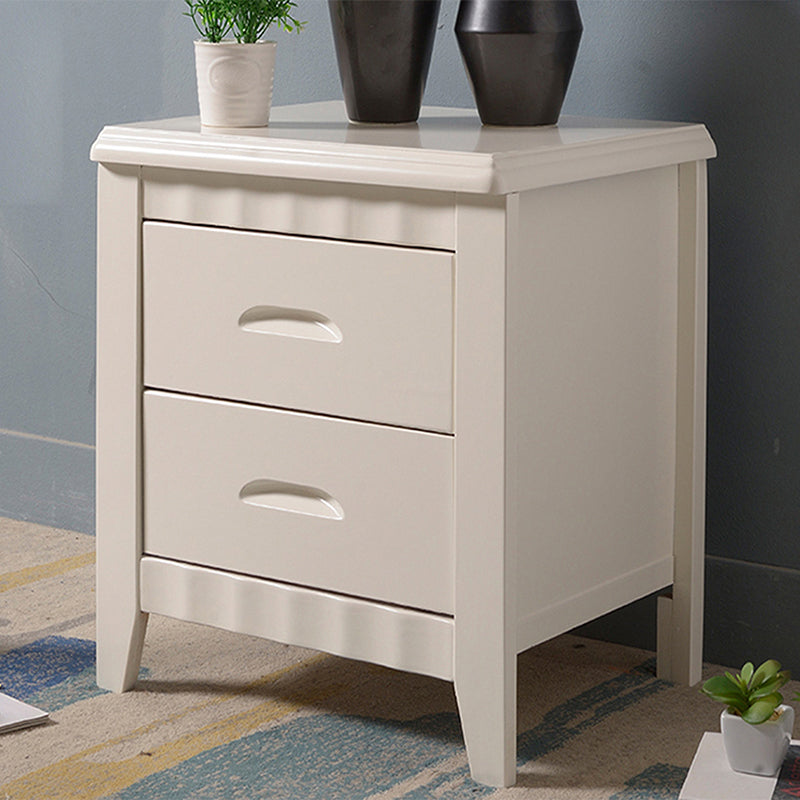 Modern Bed Nightstand Solid Wood Accent Table Nightstand with Drawers