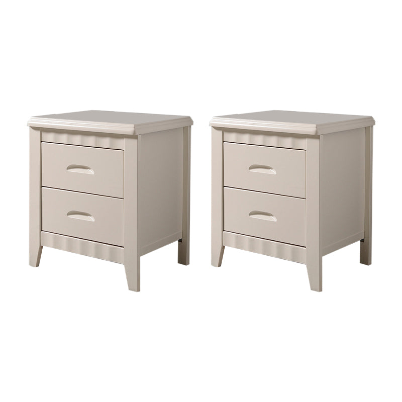 Modern Bed Nightstand Solid Wood Accent Table Nightstand with Drawers