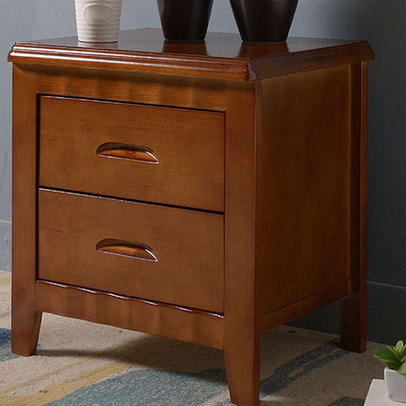 Modern Bed Nightstand Solid Wood Accent Table Nightstand with Drawers