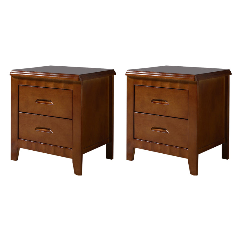 Modern Bed Nightstand Solid Wood Accent Table Nightstand with Drawers