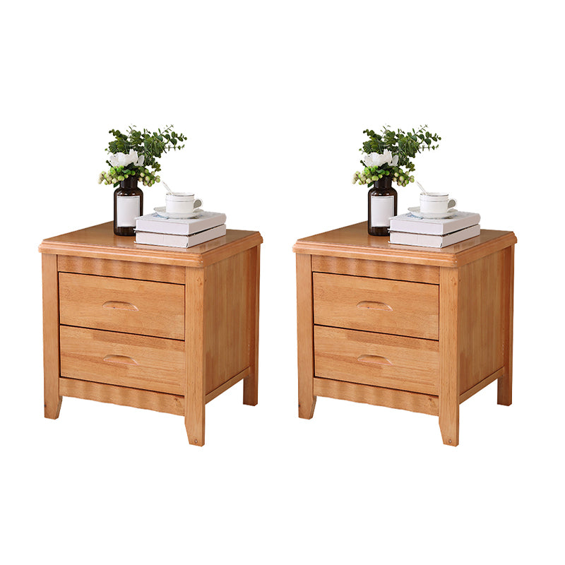 Modern Bed Nightstand Solid Wood Accent Table Nightstand with Drawers