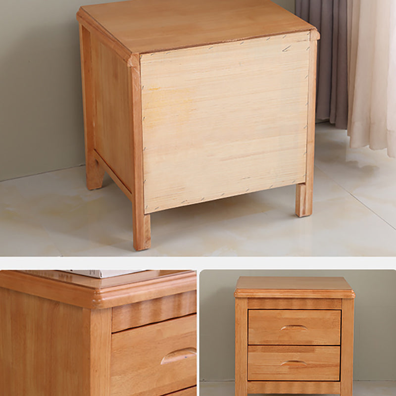 Modern Bed Nightstand Solid Wood Accent Table Nightstand with Drawers