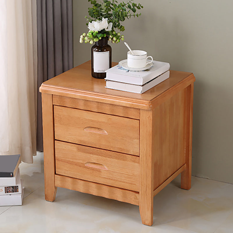 Modern Bed Nightstand Solid Wood Accent Table Nightstand with Drawers