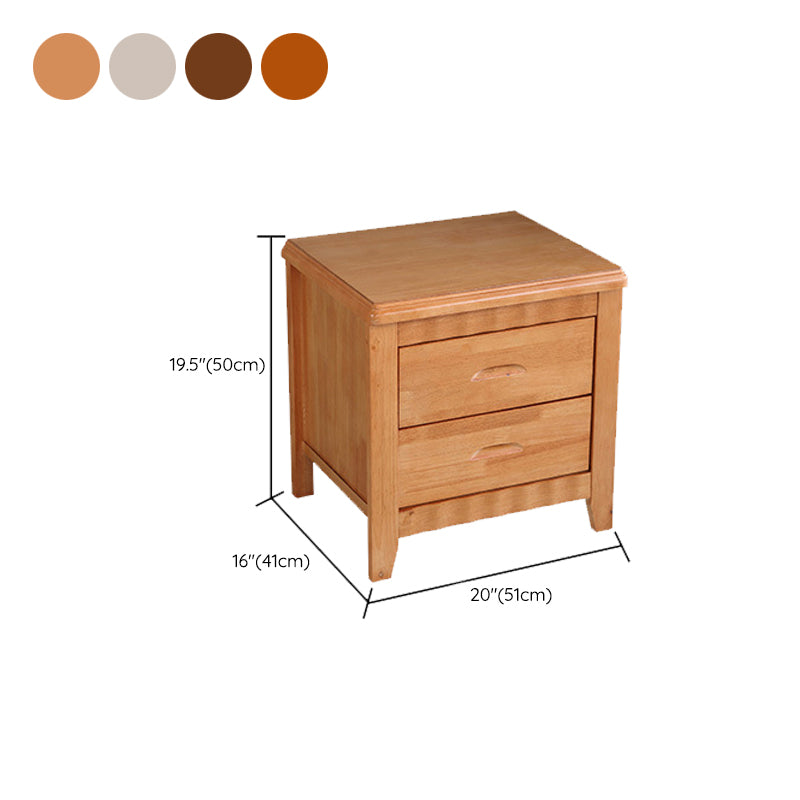 Modern Bed Nightstand Solid Wood Accent Table Nightstand with Drawers