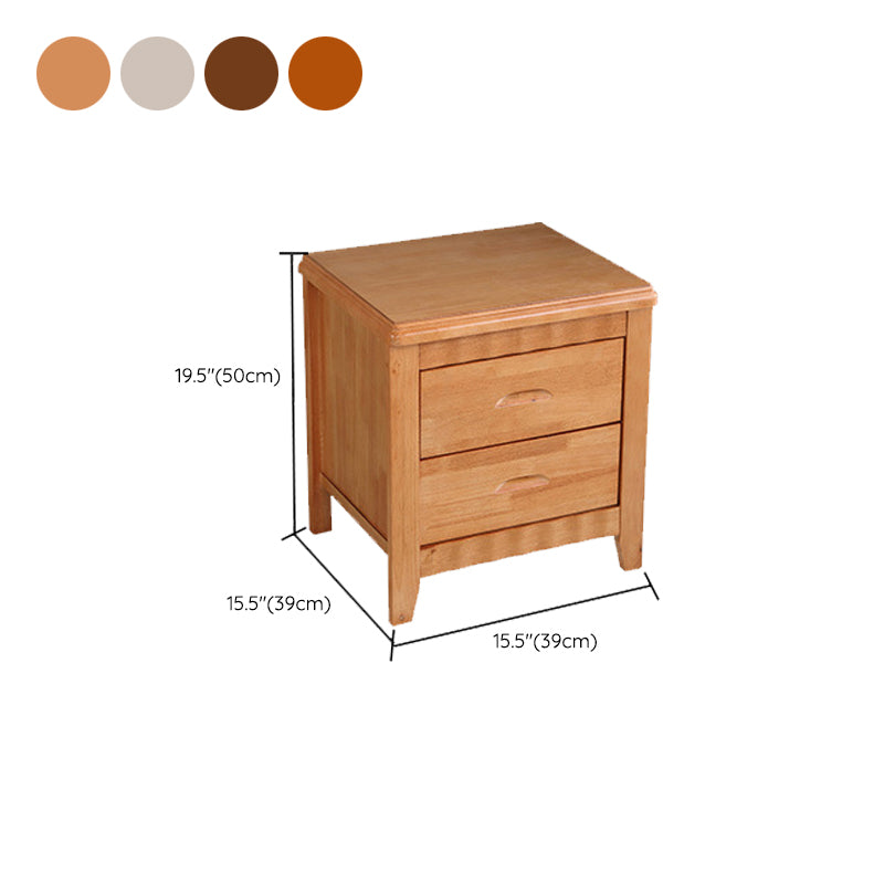 Modern Bed Nightstand Solid Wood Accent Table Nightstand with Drawers