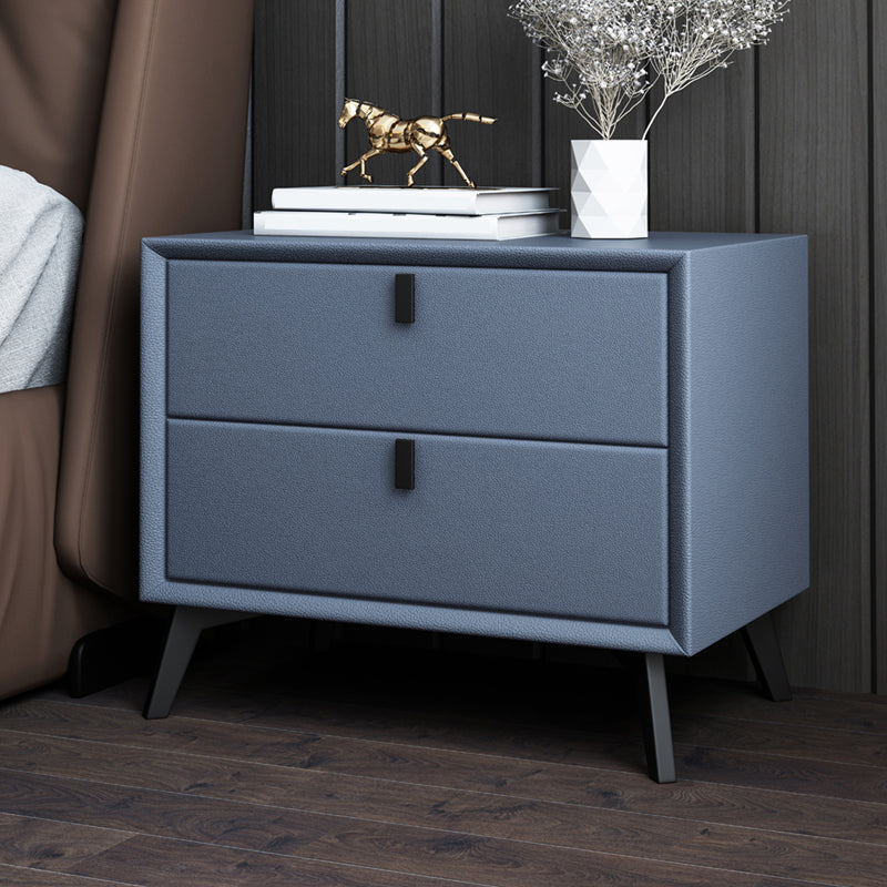 Leather Bed Nightstand Contemporary Bedside Cabinet for Bedroom