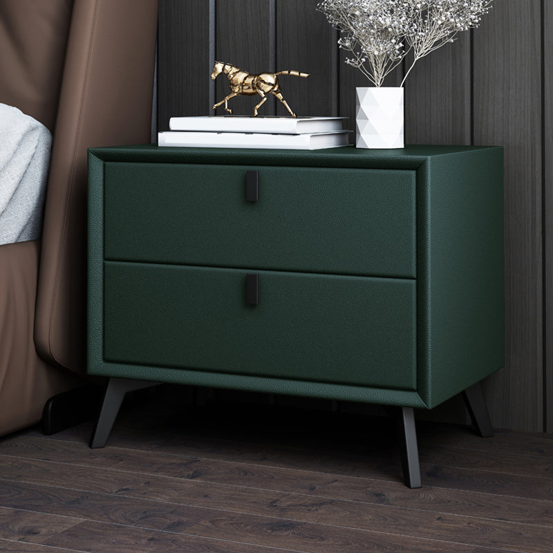 Leather Bed Nightstand Contemporary Bedside Cabinet for Bedroom