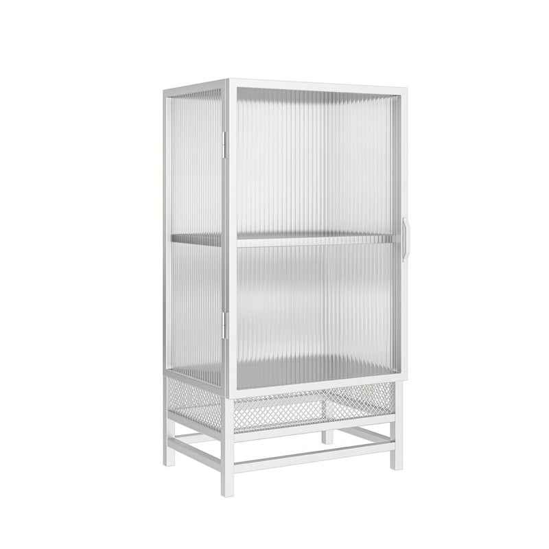 Glam Metal Curio Cabinet Glass Doors Display Cabinet for Living Room
