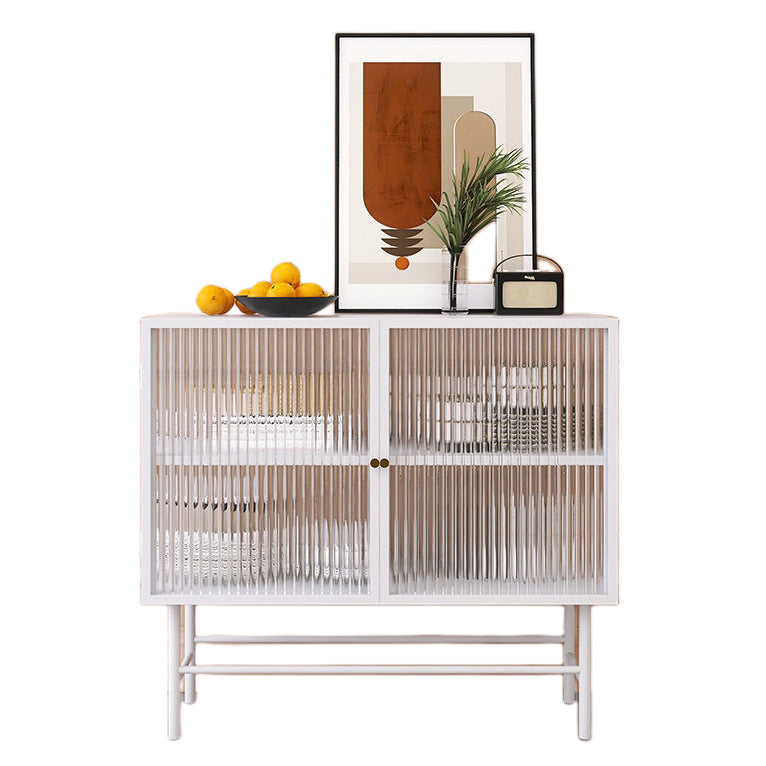 Modern Metal China Cabinet Glass Doors Storage Cabinet for Dining Room
