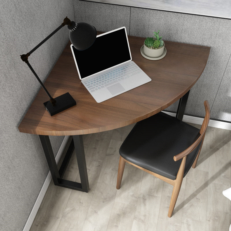 Contemporary Solid Wood Writing Desk Bedroom Office Desk with Black Legs