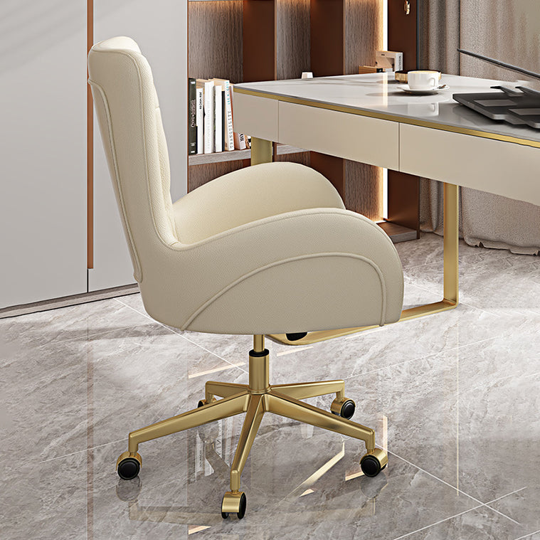 Modern Leather Task Chair Height-adjustable Desk Chair for Office