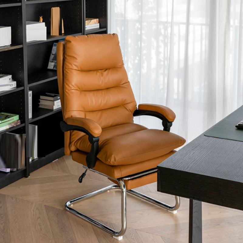 Modern Office Chair No Wheels Padded Arms Upholstered No Distressing Desk Chair