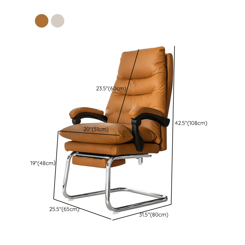 Modern Office Chair No Wheels Padded Arms Upholstered No Distressing Desk Chair