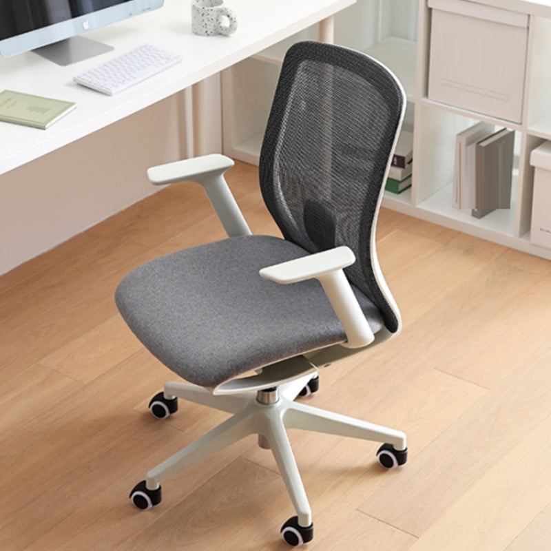 Modern Swivel Chair Fixed Arms Breathable Air Grid Office Chair with Wheels