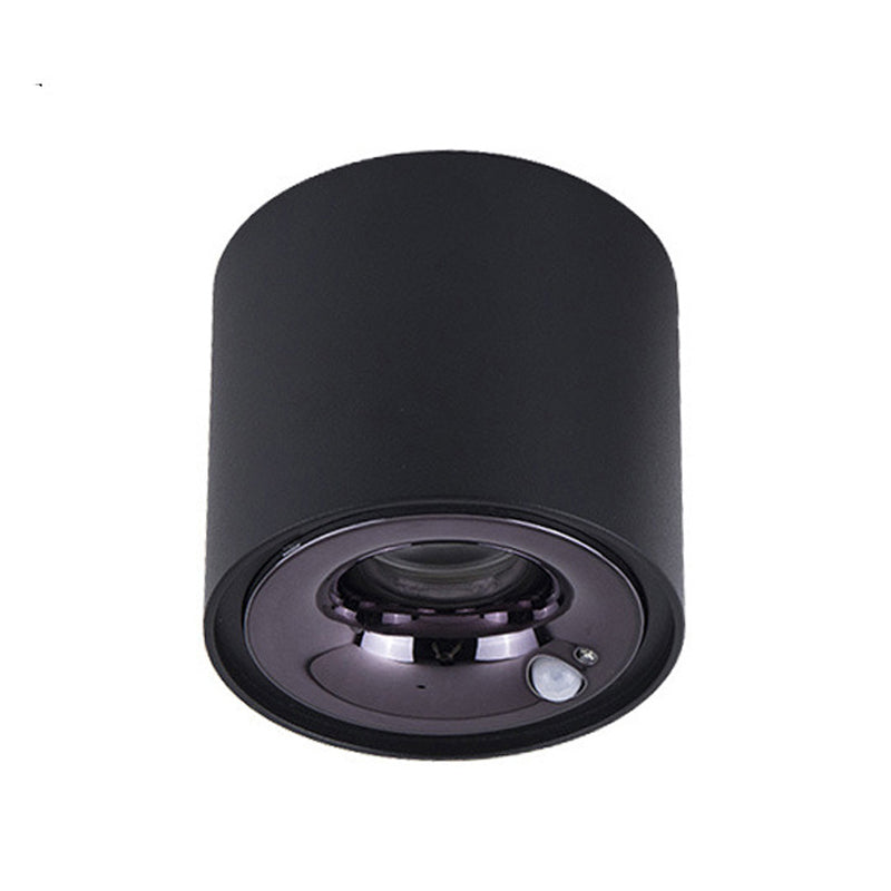 Modern in Black / White Flush 1 - Light Cylinder LED Ceiling Mount