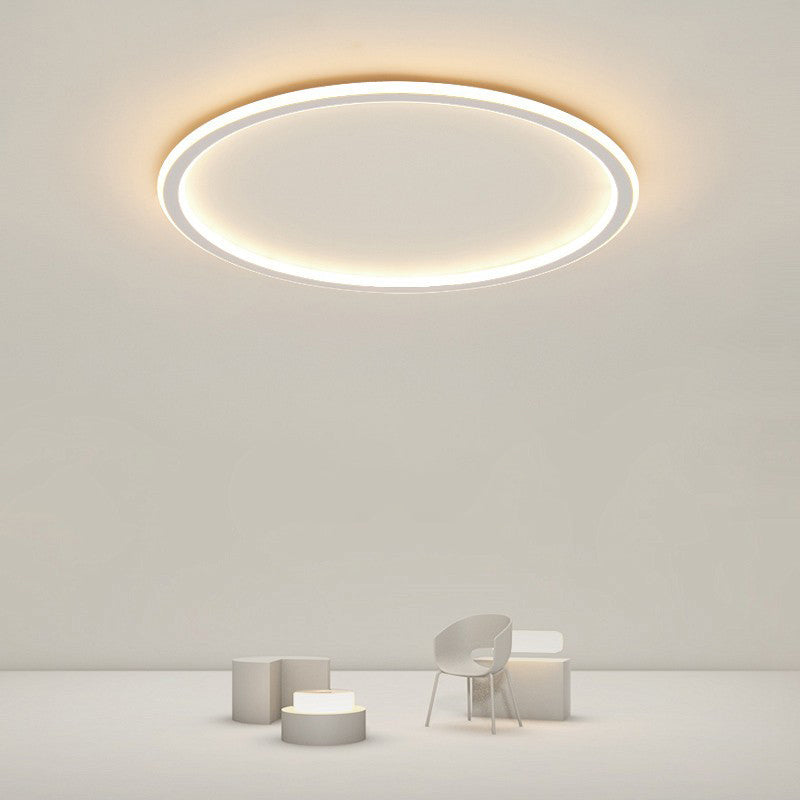 Round Shape Flush Mount Ceiling Light Fixture Modern Flush Mount in White Finish