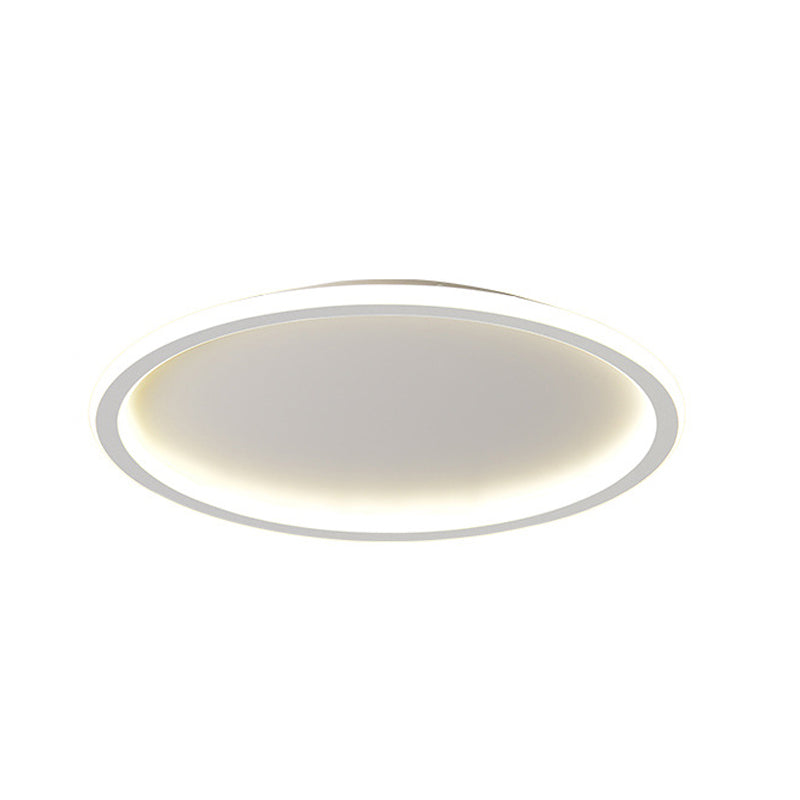 Round Shape Flush Mount Ceiling Light Fixture Modern Flush Mount in White Finish