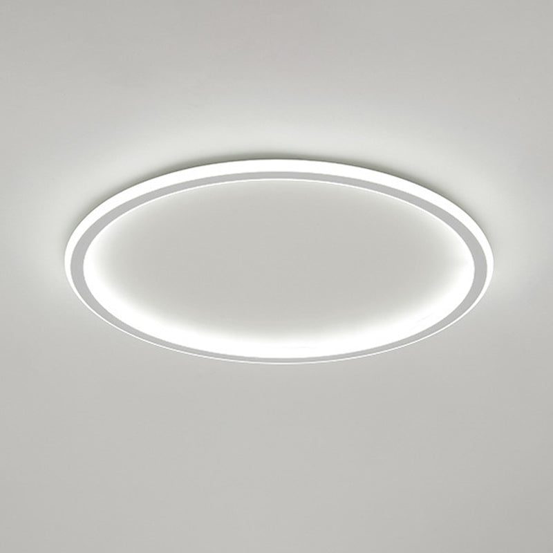 Round Shape Flush Mount Ceiling Light Fixture Modern Flush Mount in White Finish