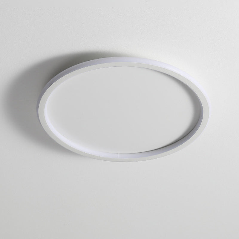 Round Shape Flush Mount Ceiling Light Fixture Modern Flush Mount in White Finish