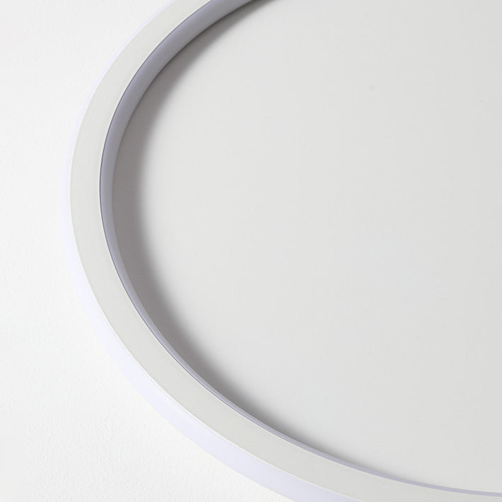 Round Shape Flush Mount Ceiling Light Fixture Modern Flush Mount in White Finish