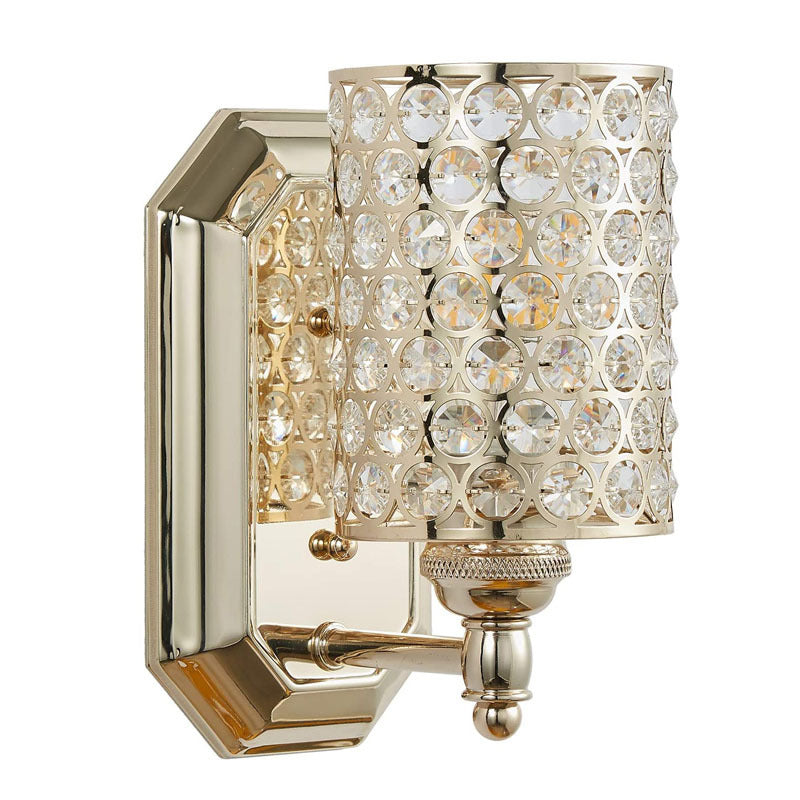 Nordic Style Vanity Light Cylinder Shade Vanity Lamp with Crystal for Shower Room