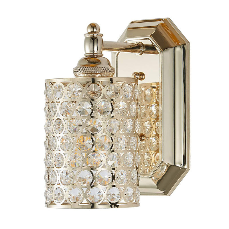 Nordic Style Vanity Light Cylinder Shade Vanity Lamp with Crystal for Shower Room