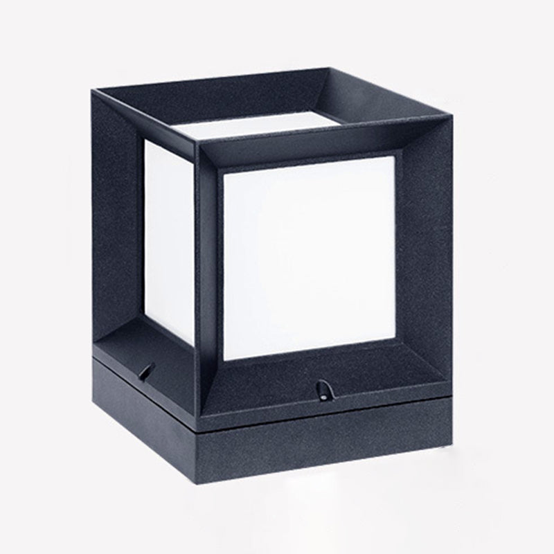 Modern Simple Plastic Outdoor Light Rectangle Shape Waterproof Pillar Lamp for Courtyard