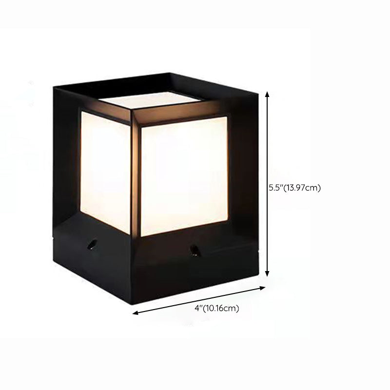 Modern Simple Plastic Outdoor Light Rectangle Shape Waterproof Pillar Lamp for Courtyard