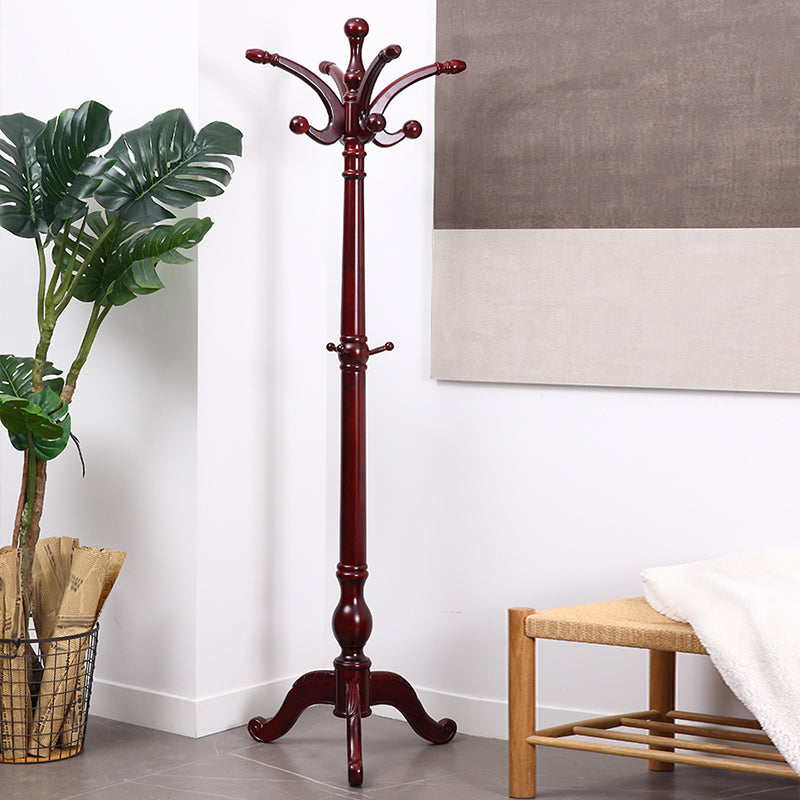 Solid Wood Entry Coat Rack Traditional Style Simple Living Room Floor Coat Rack