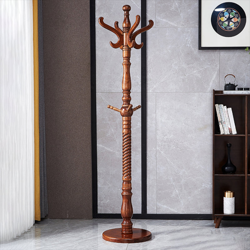 Solid Wood Coat Rack Traditional Simple Living Room Floor Coat Hanger