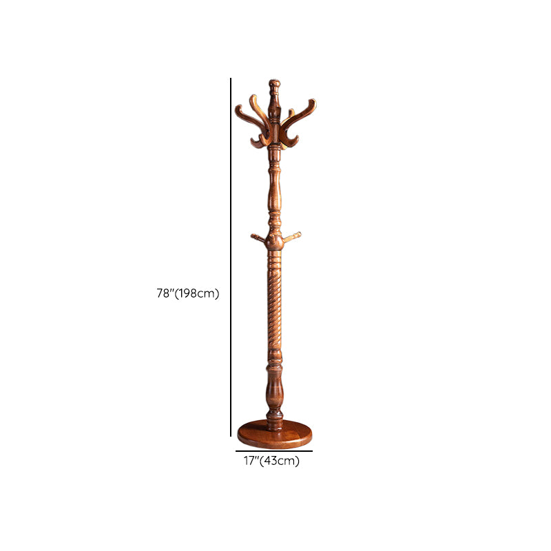 Solid Wood Coat Rack Traditional Simple Living Room Floor Coat Hanger