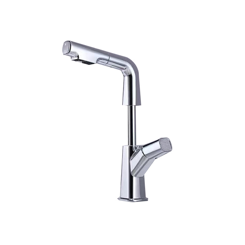 Modern Centerset Bathroom Faucet Solid Color Copper Vessel Sink Faucet