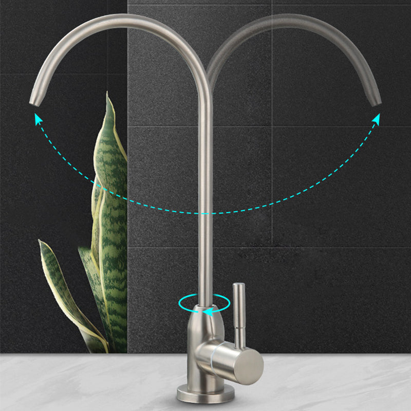 Contemporary Style Faucet Stainless Steel Single Handle High Arc Faucet for Kitchen