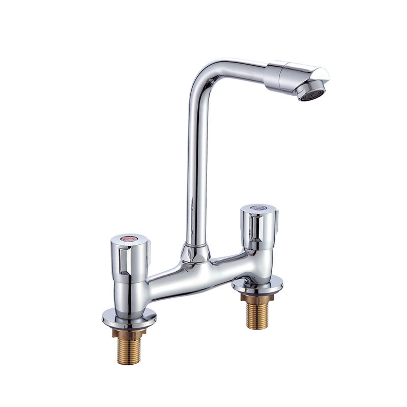 Modern Pre-Rinse Kitchen Faucet Brass Knob Handle Swivel Spout Kitchen Sink Faucet