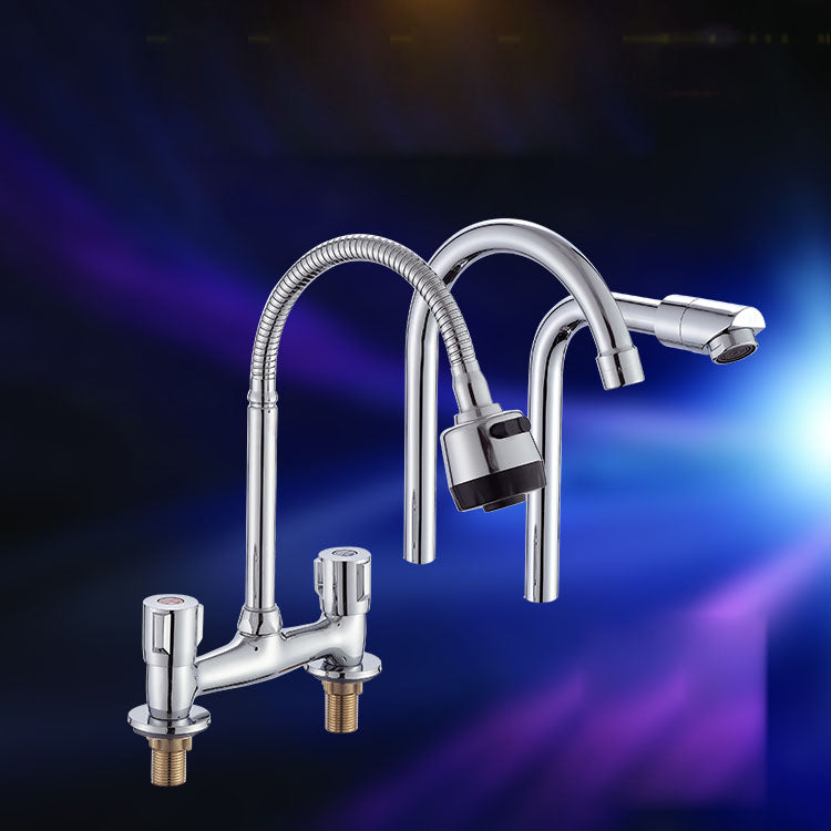 Modern Pre-Rinse Kitchen Faucet Brass Knob Handle Swivel Spout Kitchen Sink Faucet