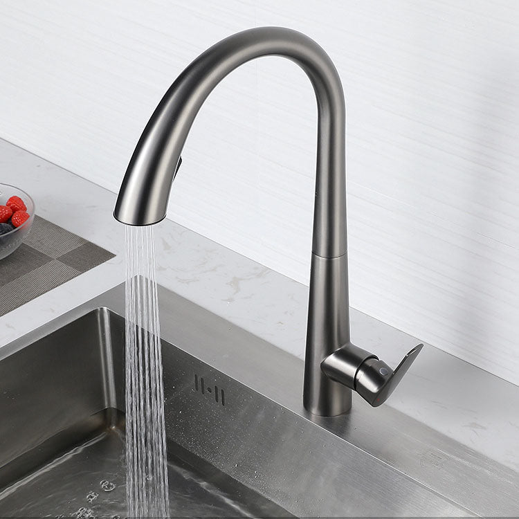 Contemporary Faucet Stainless Steel Single Handle High Arc Faucet for Kitchen