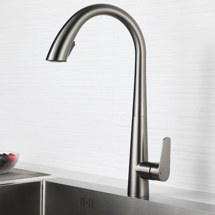 Contemporary Faucet Stainless Steel Single Handle High Arc Faucet for Kitchen